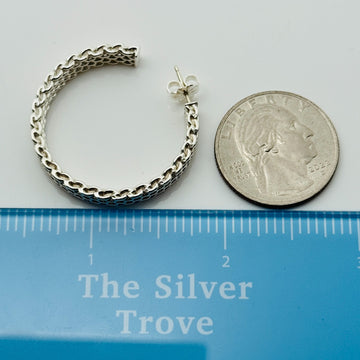 1 Tiffany & Co Somerset Mesh Hoop Huggie Earring Large 1.27" Single Replacement - 0