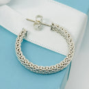 1 Tiffany & Co Somerset Mesh Hoop Huggie Earring Large 1.27" Single Replacement-3