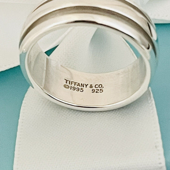 Size 8 Tiffany & Co Vintage Atlas Groove Ring Mens Unisex in Sterling Silver