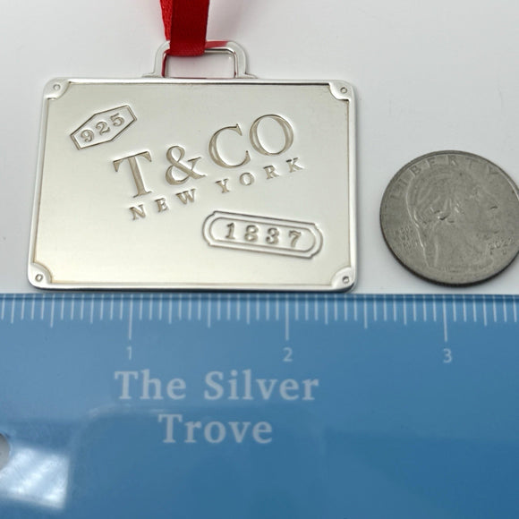 Tiffany & Co. 1837 Luggage Suitcase Christmas Tree Holiday Ornament in Silver