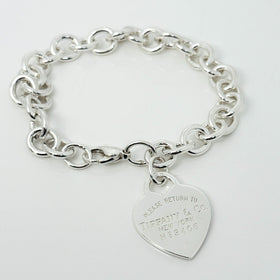 8.75" Please Return to Tiffany New York Extra Large Heart Tag Charm Bracelet