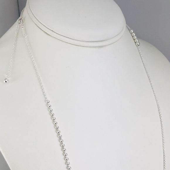Tiffany & Co Mixed Bead Chain 28" to 32" in Sterling Silver Adjustable Necklace
