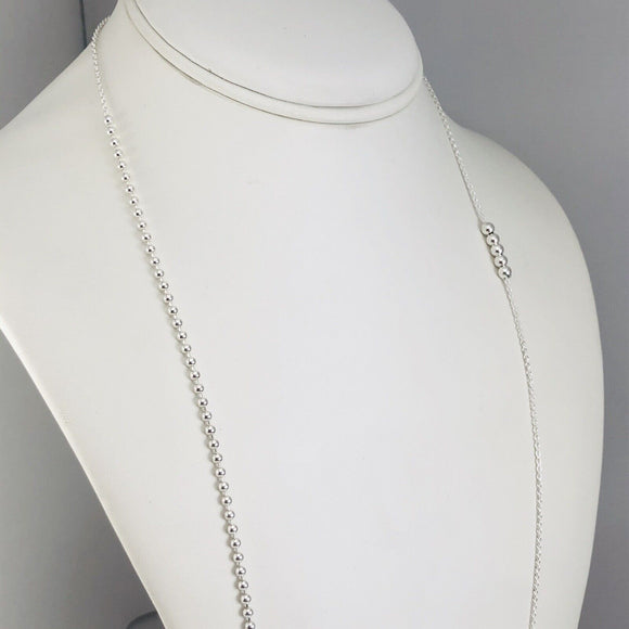 Tiffany & Co Mixed Bead Chain 28" to 32" in Sterling Silver Adjustable Necklace