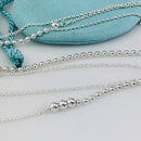 Tiffany & Co Mixed Bead Chain 28" to 32" in Sterling Silver Adjustable Necklace-2