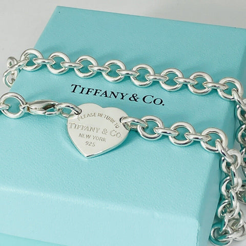 18" Please Return to Tiffany Large Heart Tag Choker Necklace - 0