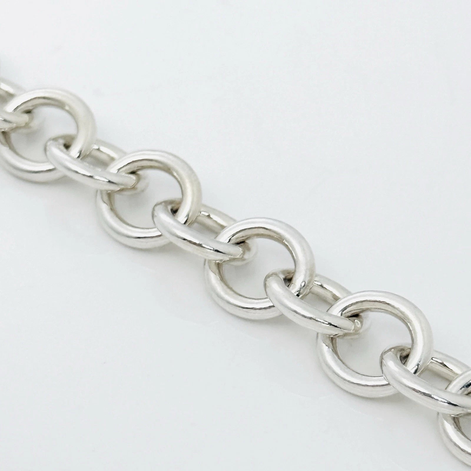 18" Tiffany Circle Clasp Toggle Necklace in Sterling Silver AUTHENTIC
