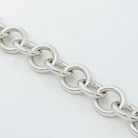 18" Tiffany New York Circle Clasp Toggle Necklace in Silver AUTHENTIC