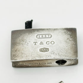 Tiffany 1837 Padlock Black Rubber Key Ring Chain Replacement Broken for parts - 0