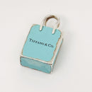 Tiffany & Co Blue Enamel Shopping Gift Bag Charm Pendant in Sterling Silver-3