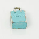 Tiffany & Co Blue Enamel Shopping Gift Bag Charm Pendant in Sterling Silver-4
