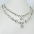 Tiffany Double 1837 Padlock Stacked Rolo Chain Necklace in Sterling Silver-1