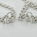 Tiffany Double 1837 Padlock Stacked Rolo Chain Necklace in Sterling Silver-2