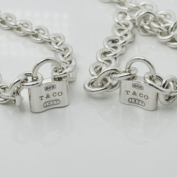 Tiffany Double 1837 Padlock Stacked Rolo Chain Necklace in Sterling Silver - 0