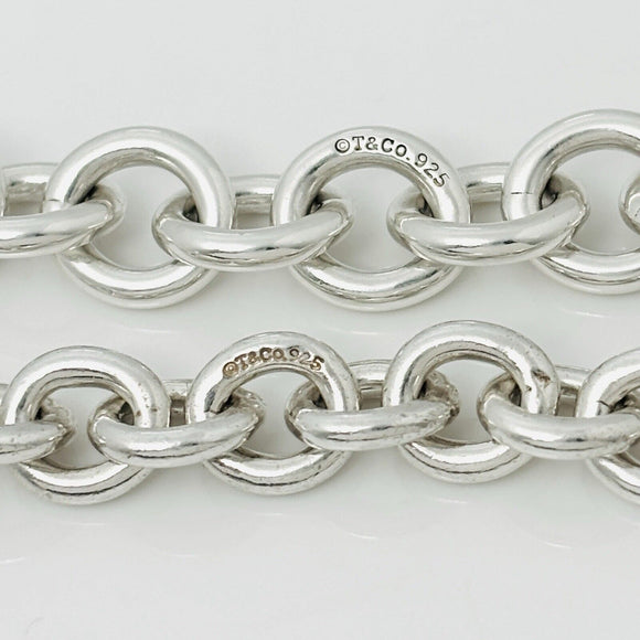 Tiffany Double 1837 Padlock Stacked Rolo Chain Necklace in Sterling Silver