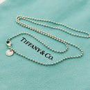 18" Tiffany & Co Sterling Silver 1.7mm Bead Necklace Dog Chain w Lobster Clasp-2