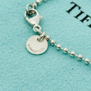 18" Tiffany & Co Sterling Silver 1.7mm Bead Necklace Dog Chain w Lobster Clasp-5