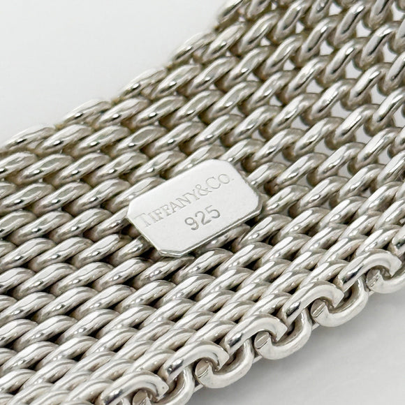 Large 8" Tiffany & Co Extra Wide Somerset Mesh Bangle Bracelet