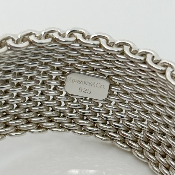 Large 8" Tiffany & Co Extra Wide Somerset Mesh Bangle Bracelet
