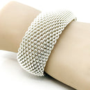 Large 8" Tiffany & Co Extra Wide Somerset Mesh Bangle Bracelet-7