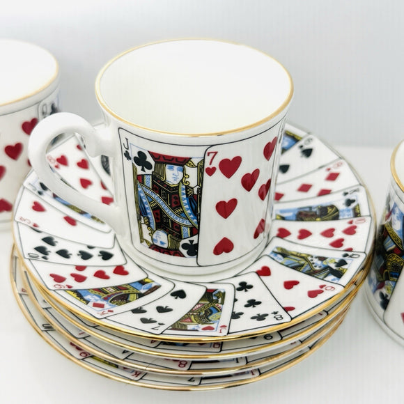 1 Set Tiffany & Co Espresso Expresso Demitasse Cup Poker Playing Cards Deck Game