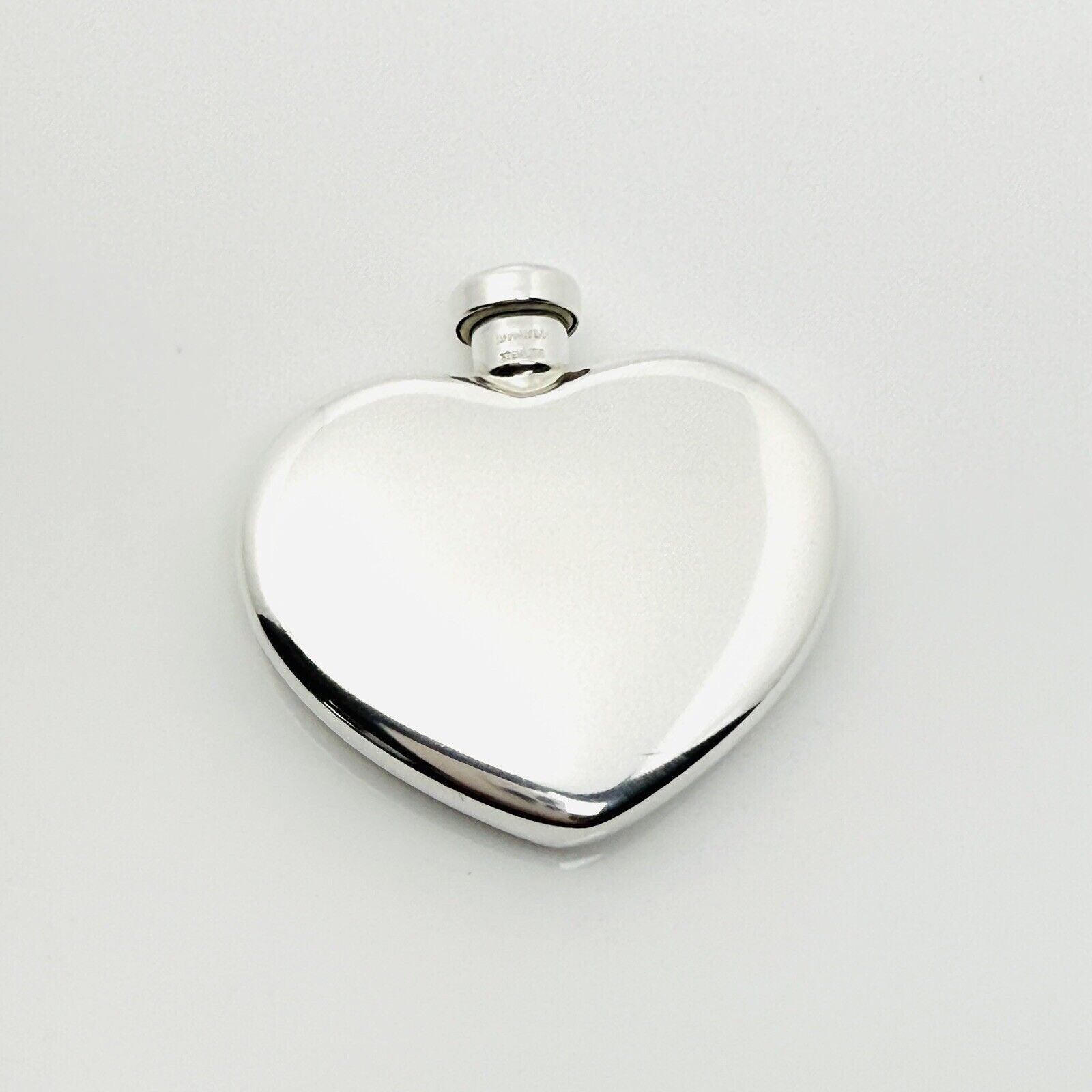 Vintage Tiffany Heart Perfume Flacon Bottle Funnel in Silver with Storage Box