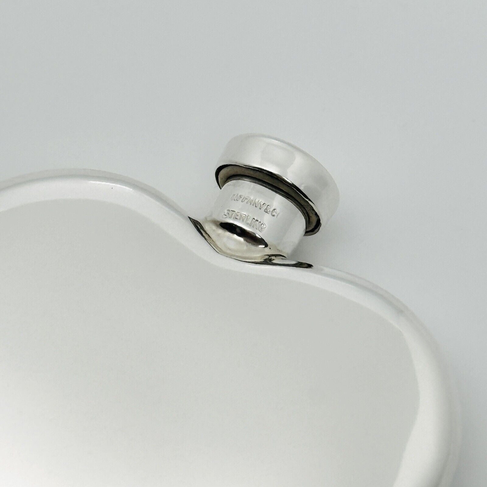Vintage Tiffany Heart Perfume Flacon Bottle Funnel in Silver with Storage Box