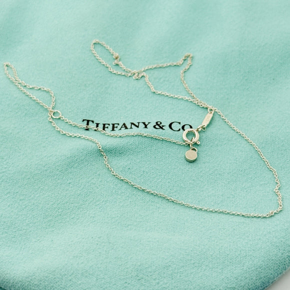 Tiffany & Co 18” Classic Chain Necklace with Mini Padlock in Sterling Silver