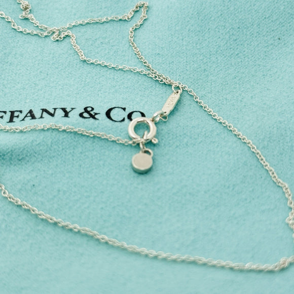 Tiffany & Co 18” Classic Chain Necklace with Mini Padlock in Sterling Silver