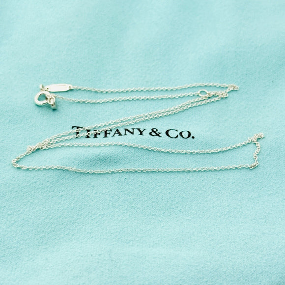 Tiffany & Co 18” Classic Chain Necklace with Mini Padlock in Sterling Silver