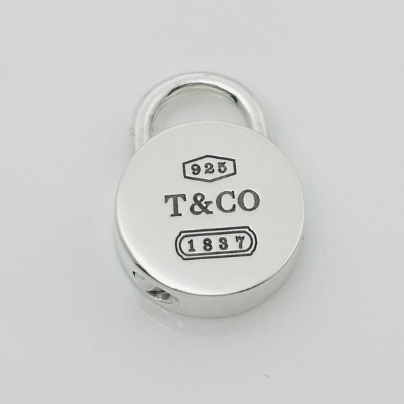 Return to Tiffany 1837 Round Padlock Lock Charm or Pendant in Sterling Silver