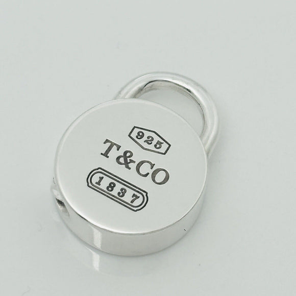 Return to Tiffany 1837 Round Padlock Lock Charm or Pendant in Sterling Silver