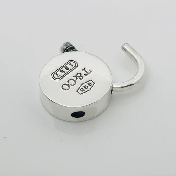Return to Tiffany 1837 Round Padlock Lock Charm or Pendant in Sterling Silver