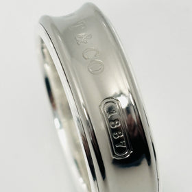 Size 9.5 Tiffany & Co 1837 Grey Titanium and Silver Ring Band Mens Unisex