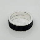 Size 13 Tiffany & Co mens Unisex Midnight Black Coin Edge Titanium and Silver Ring-4