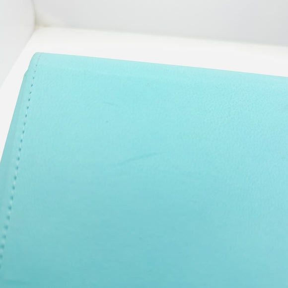 Tiffany Blue Leather Folding Necklace Presentation Blue Travel Storage Lux Pouch