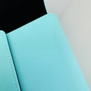 Tiffany Blue Leather Folding Necklace Presentation Blue Travel Storage Lux Pouch-12
