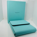 Tiffany Blue Leather Folding Necklace Presentation Blue Travel Storage Lux Pouch-5