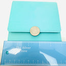 Tiffany Blue Leather Folding Necklace Presentation Blue Travel Storage Lux Pouch-7