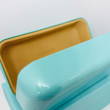 Tiffany & Co Soft Blue Leather Sunglass Eyeglass Storage Case and Blue Box - 0