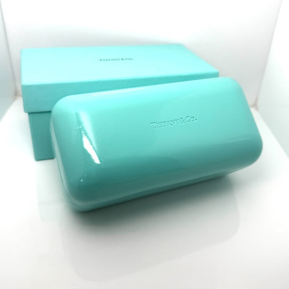 Tiffany & Co Soft Blue Leather Sunglass Eyeglass Storage Case and Blue Box