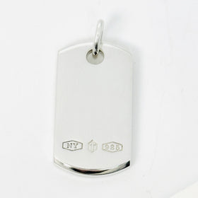 Tiffany & Co Makers NY Dog Tag Pendant in 925 Sterling Silver - 0