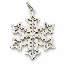 Tiffany & Co. Large 1" Snowflake Charm or Pendant in 925 Sterling Silver