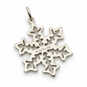 Tiffany & Co. Large 1" Snowflake Charm or Pendant in 925 Sterling Silver - 0
