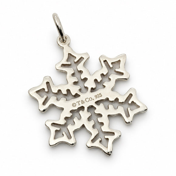 Tiffany & Co. Large 1" Snowflake Charm or Pendant in 925 Sterling Silver