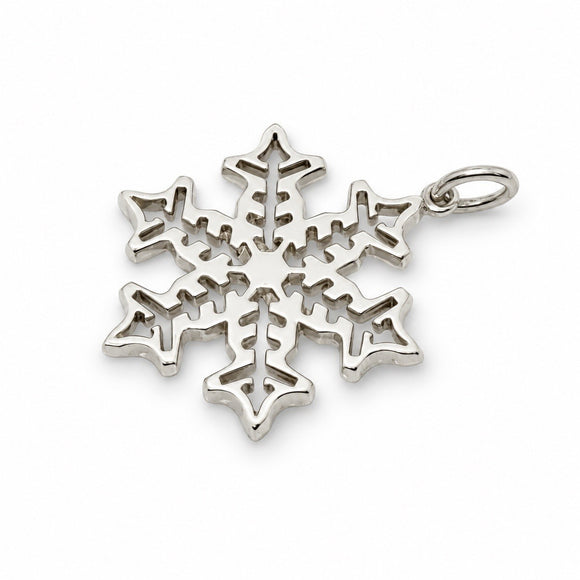Tiffany & Co. Large 1" Snowflake Charm or Pendant in 925 Sterling Silver