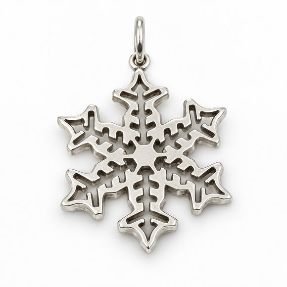 Tiffany & Co. Large 1" Snowflake Charm or Pendant in 925 Sterling Silver