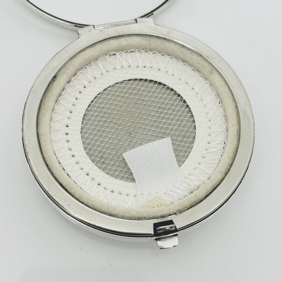 Tiffany & Co Makeup Cosmetic Purse Mirror Folding Compact Round in Silver