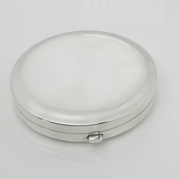 Tiffany & Co Makeup Cosmetic Purse Mirror Folding Compact Round in Silver