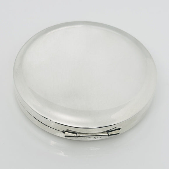 Tiffany & Co Makeup Cosmetic Purse Mirror Folding Compact Round in Silver