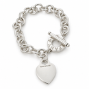 Tiffany & Co. Heart Tag Toggle Charm Bracelet 8" Blank Engravable in 925 Silver-1
